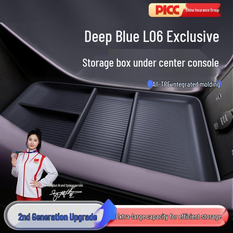 Dark Blue Center Console Storage Box for L06 Car Armrest: 26 Models Compatible