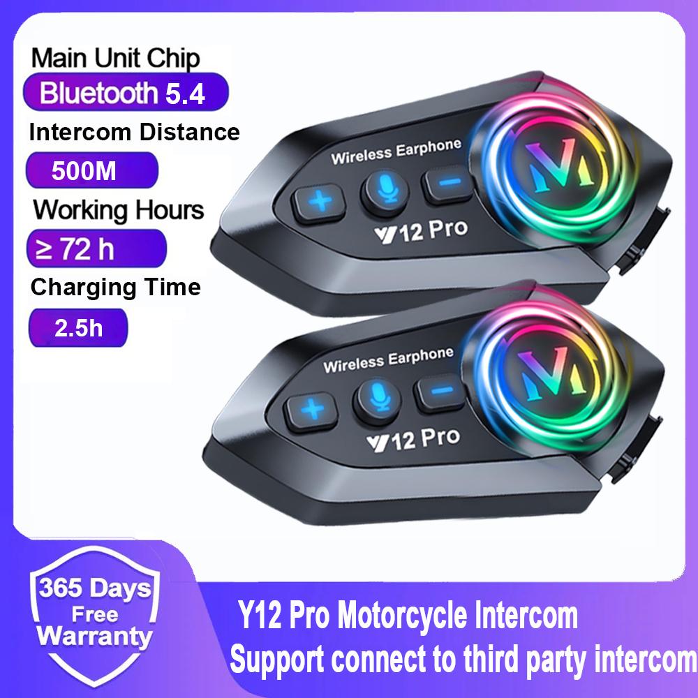 Motorcycle Helmet Intercom Bluetooth Headset Handsfree Wireless Waterproof Interphone Support connect to third party intercom