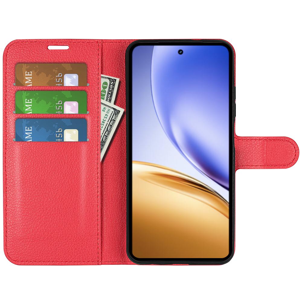 Для Realme 14 5G Чехол Текстура личи Противоударный Кожаный Чехол-кошелек для телефона