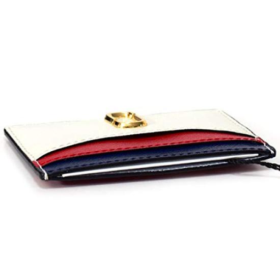 Marc Jacobs Saffiano Leather Card Case with Snapshot Double J Slim Card Business Card Coconut M0013355 Logo, Case, Holder, Multi,