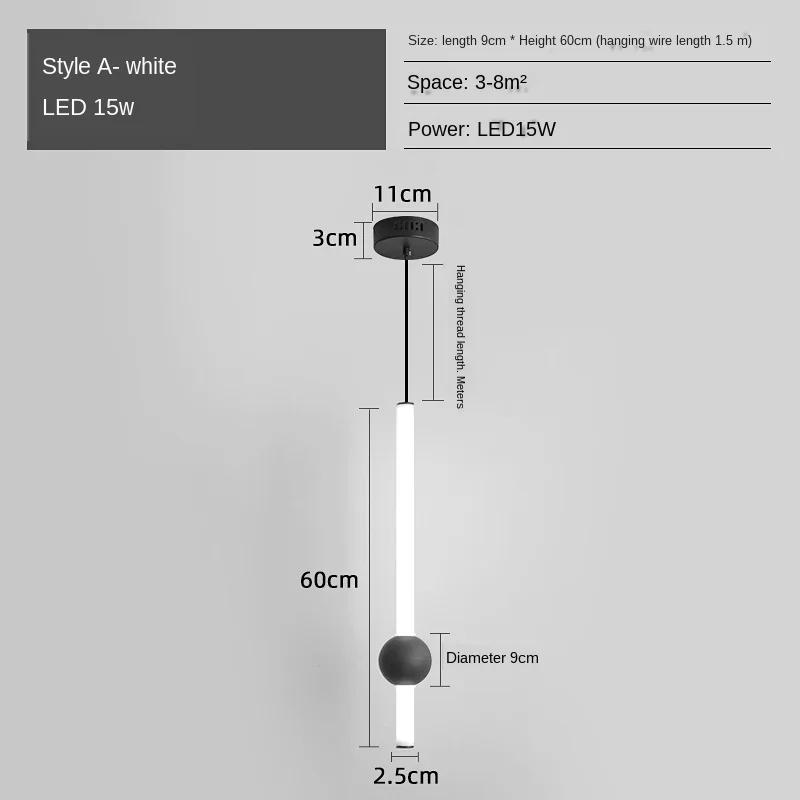 Modern Pendant Lights for Living Room Bedroom Shop Hanging Lamps Fixture Luminaire Glass Rod Long Lighting Black Gold Decoration