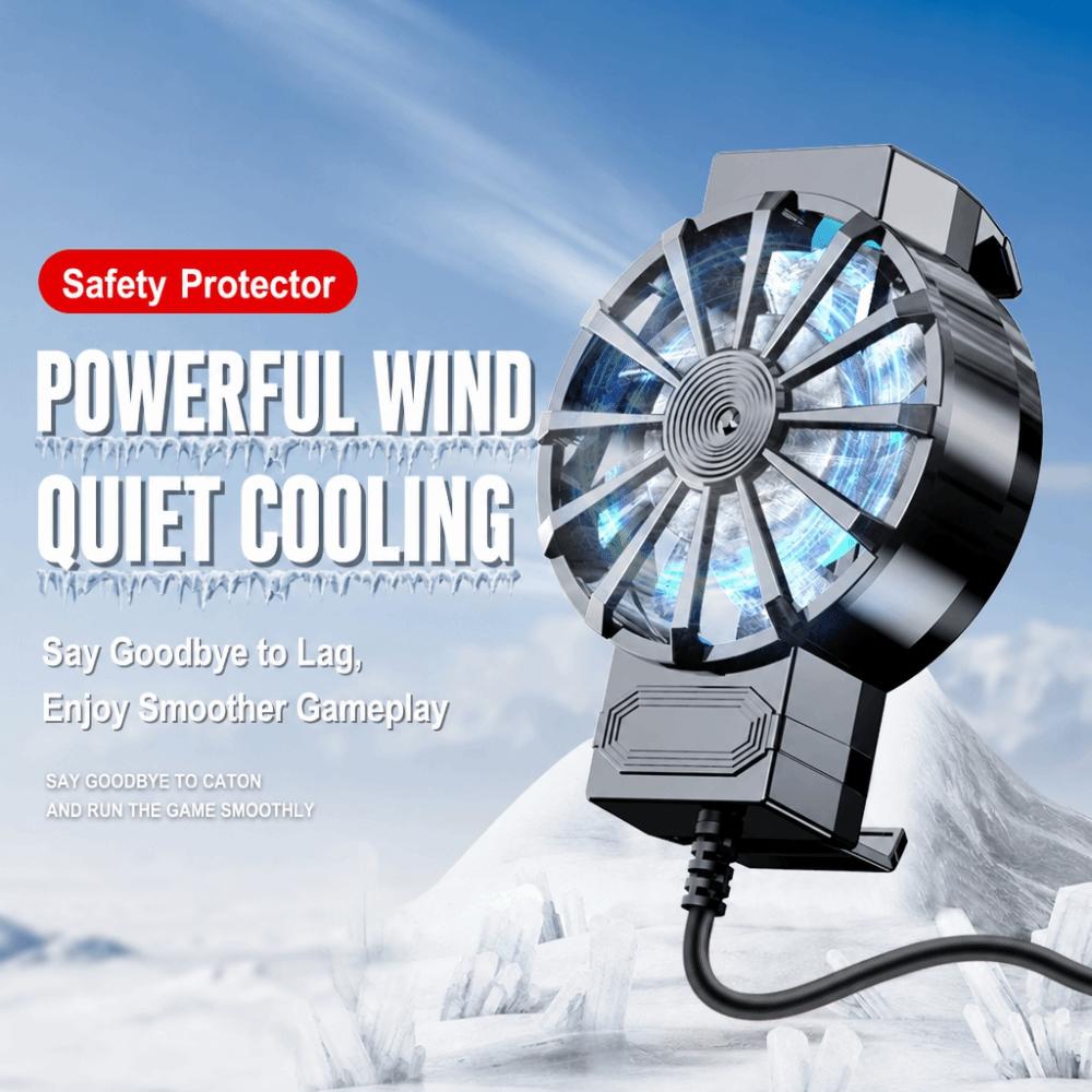 Mute Portable Phone Cooler Air-Cooled Mini Cooling Fan Phone Cooling Fan for Gaming Enthusiasts