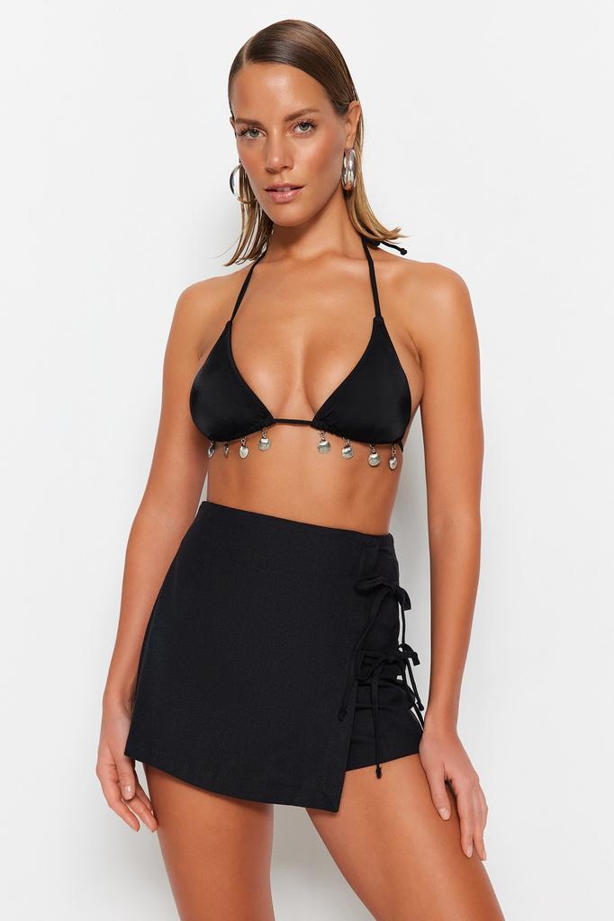 Женская мода, черные плиссированные двухслойные теннисные трикотажные спортивные шорты премиум-класса, юбка с карманом внутри, шорты