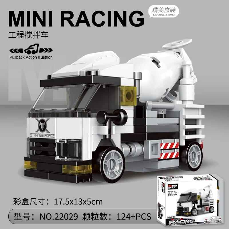 DIY гоночный автомобиль автобус инженерная машина скорая помощь отступить модель строительные блоки кирпичные игрушки для детей мальчики совместимы с