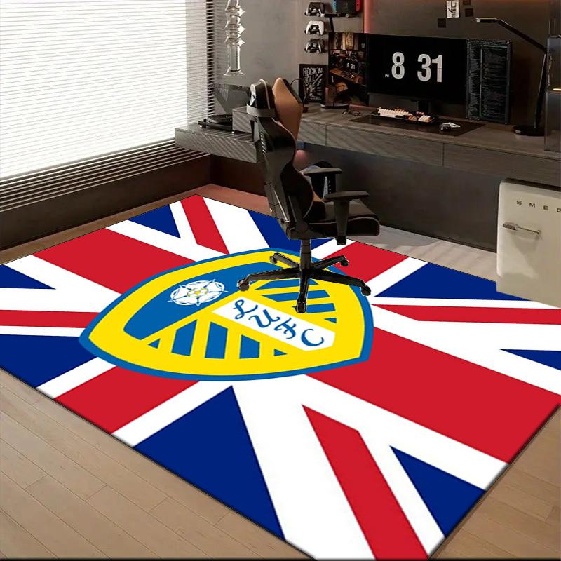 Leeds Crest Design Printed Office Carpet Chair Cushion Entryway Rug, Rugs for Living Room, Bedroom Christmas gifts