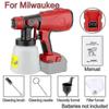 Для аккумулятора Milwaukee 18 В 800 мл Электрический распылитель Краскораспылитель без шнура Автомобили Мебель Стальные покрытия Аэрограф Совместимый_a