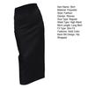 Women Long Skirt High Waist Solid Color Back Slit Design Hip Wrapped Midi Skirt Office Lady
