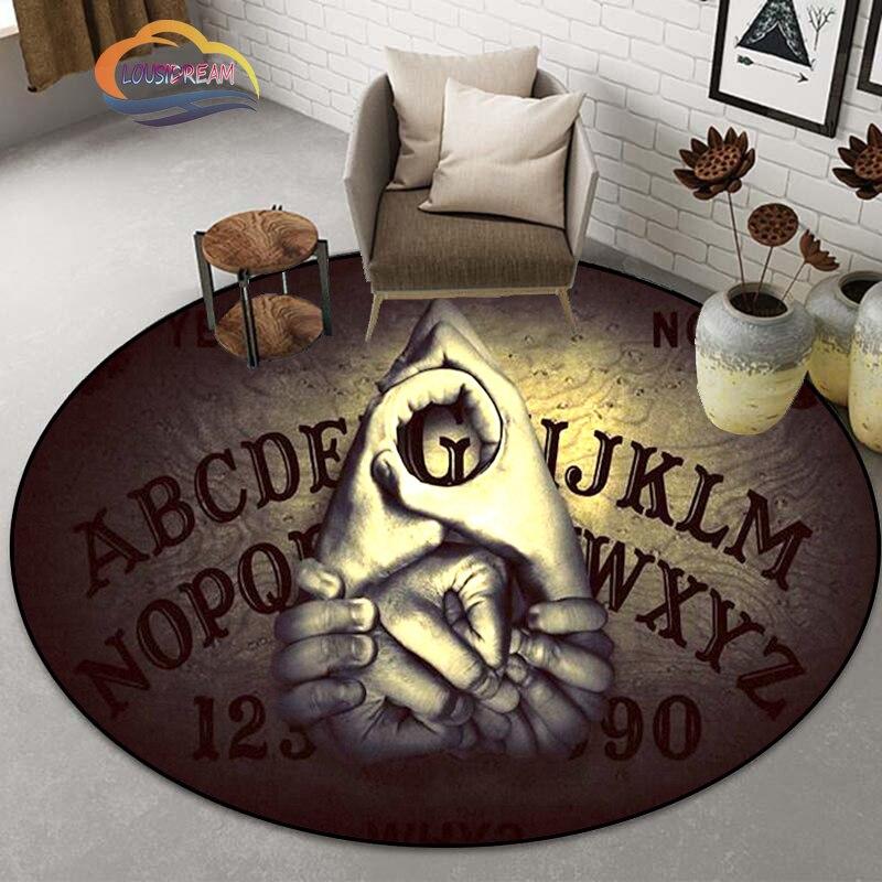 Коврик с символом пентакля, круглый ковер масонства, ковер Сатаны с головой козла, доска для спиритических сеансов с руками, коврик для оккультизма, коврик для колдовства, гот