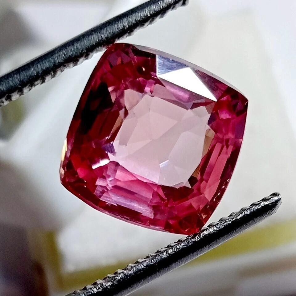 Natural Cushion Fine Cut Padparadscha Sapphire 9.55 Ct Stunning Gemstone