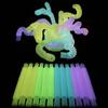 6pcs Luminous Pop Tube Fidget Toys Stretch Tube Sensory Toys Bend Build Connect Toy For Kid Girls Boy Stress Autism ADHD Anxiety