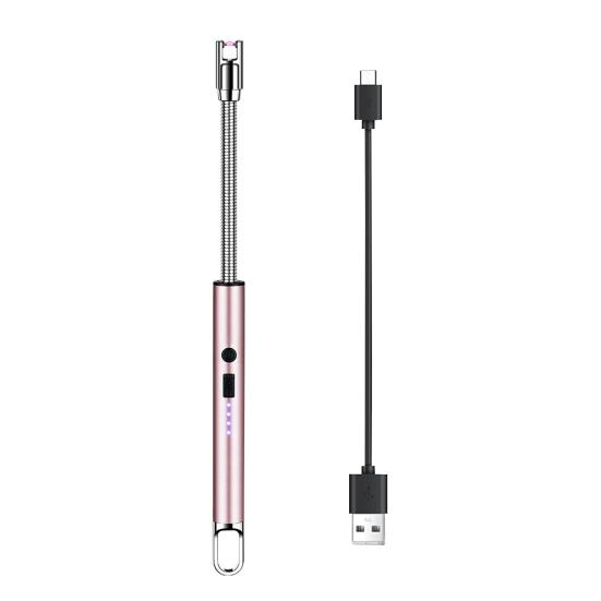Electric Igniter 360-Degree Flexible Hose Design Portable Windproof Easy Ignition USB Rechargeable Pulse Igniter with Dual Safety Switches CLE