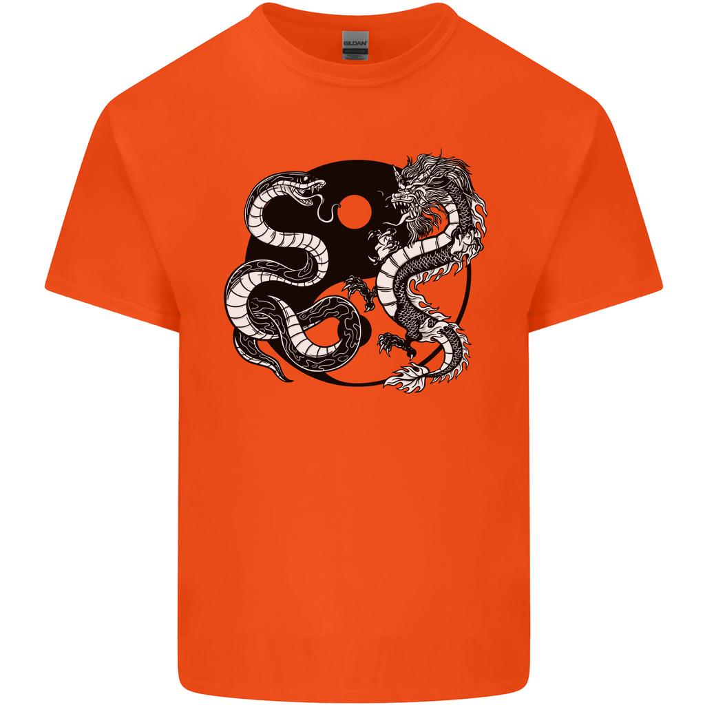 Yin Yang Dragons Japan Japanese Unisexs Light Cotton TShirt
