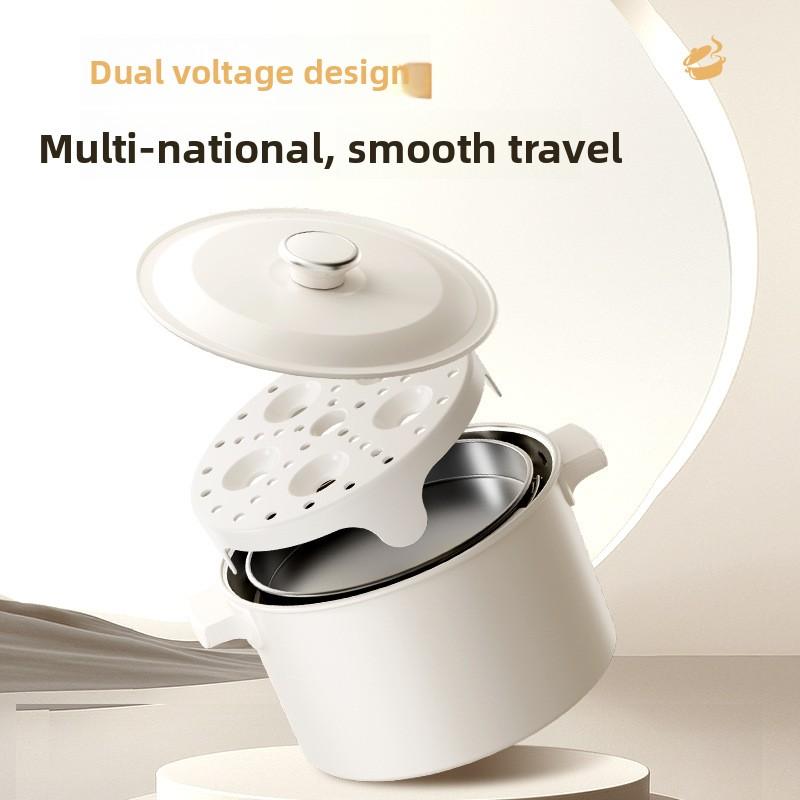 Collapsible Electric Hot Pot, 110V-220V Dual Voltage Mini Travel Cooker for Soup & Ramen