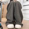 Plaid Wide-leg Pants Women's New Autumn Casual Loose Lazy Wind Large Size Fat Mm High Waist Straight Pants
