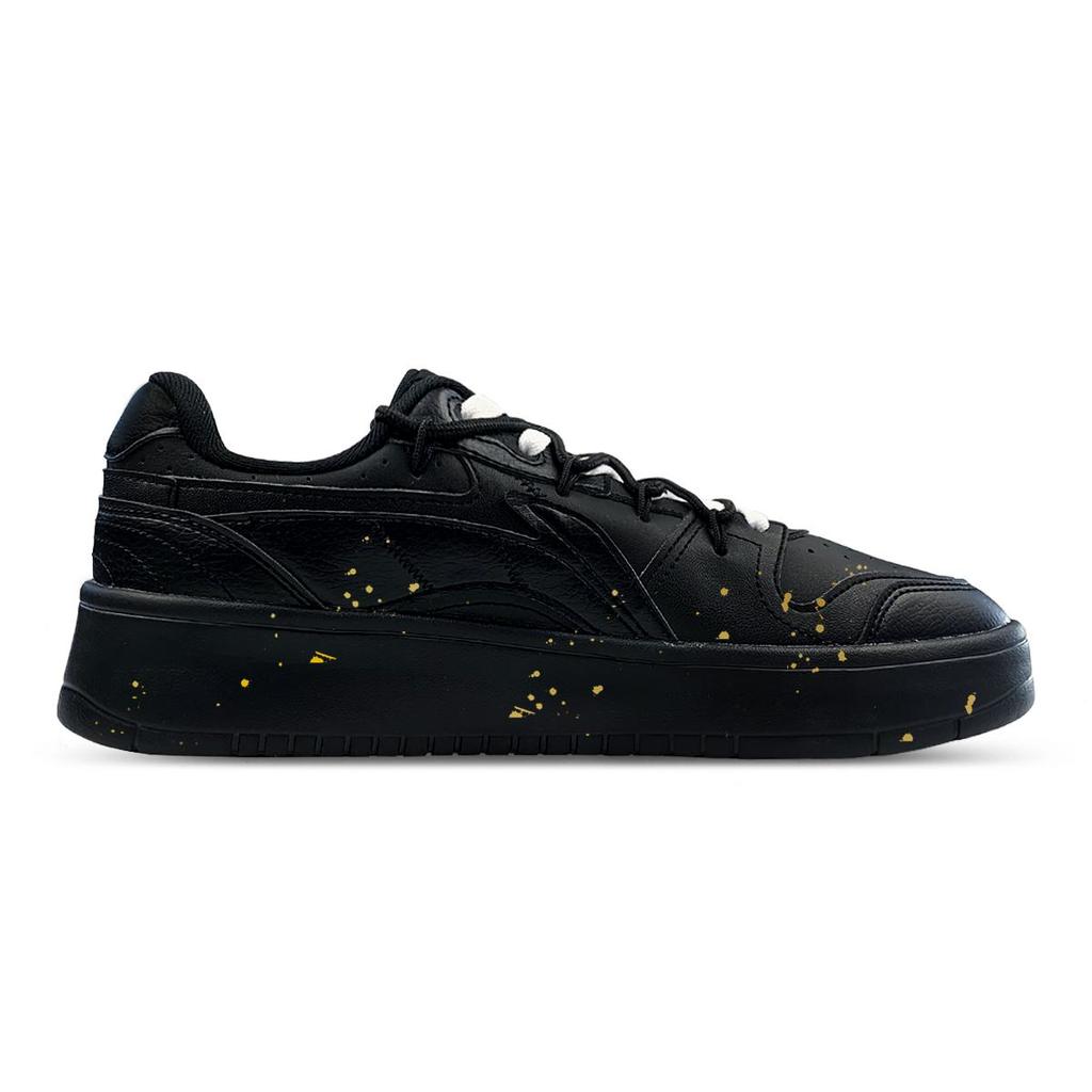 Li Ning Sycee V2 Амортизация, Износостойкие Низкие Скейтборд-Кроссовки Мужские Черно-Золотые AGCU515-5(Команда652-)
