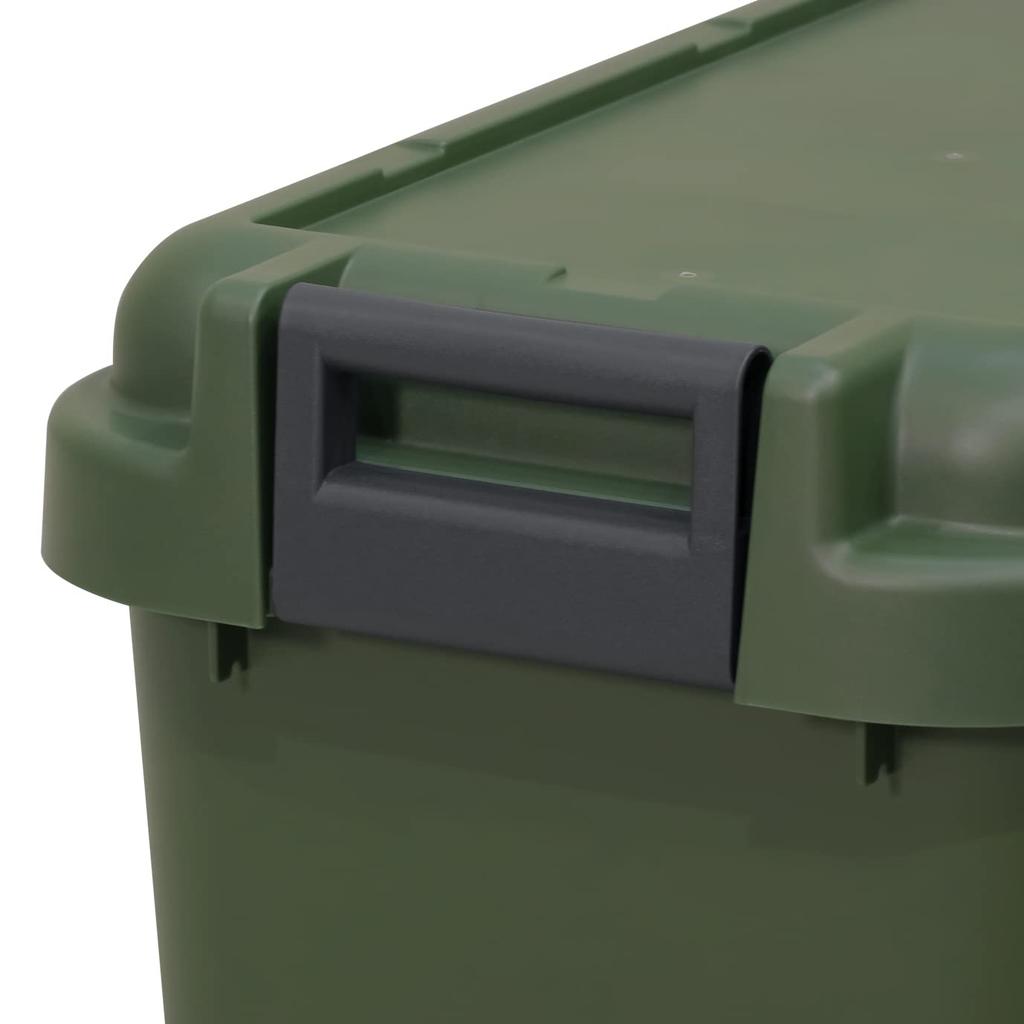 JEJ Ящик для хранения Astage Сделано в Японии Простой герметичный тип с прокладкой Уличный походный табурет Грузоподъемность 100 кг Штабелируемый Контейнер 53 л Зеленый Ширина 64 x