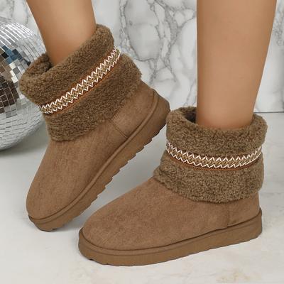 Новые женские зимние ботильоны, модные повседневные теплые уличные ботинки для ходьбы, женские хлопковые ботинки, ботинки на платформе из короткого плюша