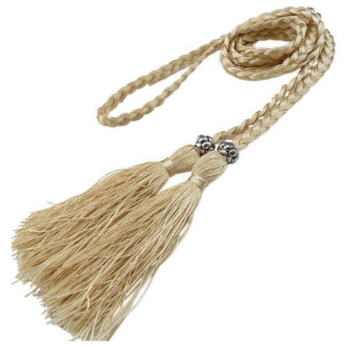 Woven Tassel Belt Self-Tie Dress Belt Waist Decoration Rope Braided Boho Style