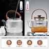 Pokaro Tea Teapot, Heat-Resistant Glass with Vertical Stripes, 1.1L Full Capacity, Includes Two Detachable Tea Strainers, Suitable for Steaming and