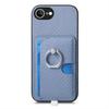 For iPhone 16e Case Ring Kickstand Leather Back Cover with Magnetic Detachable Card Holder