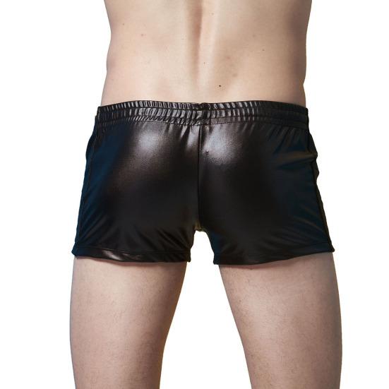 Лакированные кожаные плавки, пляжные шорты-боксеры, мужские купальники на шнуровке