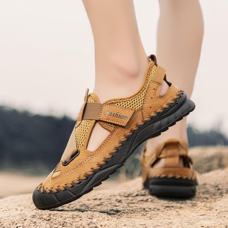 Summer Men's Casual Shoes Large Size Breathable Mesh Casual Sneakers Sandals for Men Mens Leather Sandals