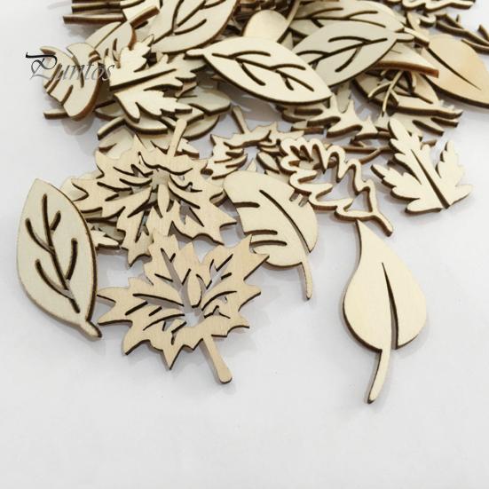 50шт деревянные полые листья дерева орнамент в виде листьев ремесло альбом для шитья DIY Декор
