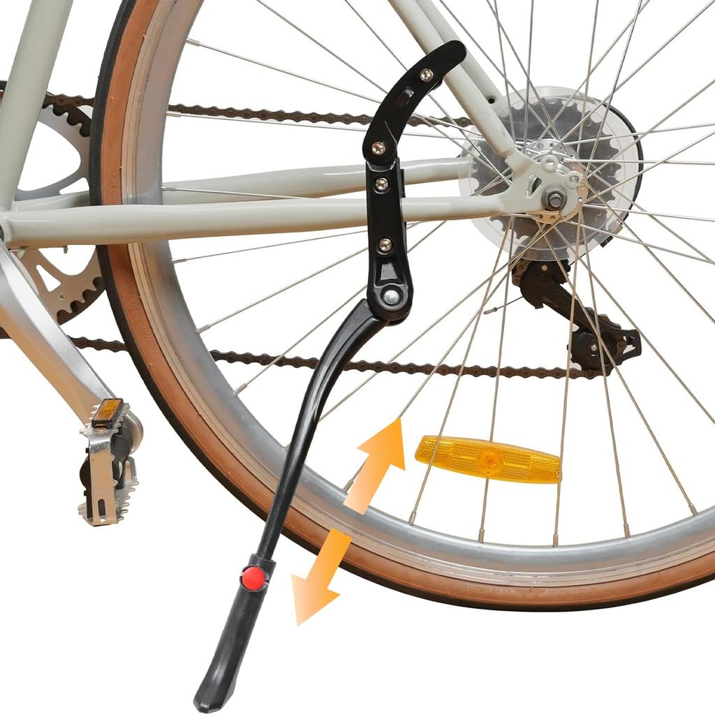 CYFIE Велосипедная подножка Регулируемая длина Совместима с дюймами 700C Боковая подставка Велосипед Алюминиевый сплав Двухточечное крепление Подходит для шоссейных велосипедов Легко