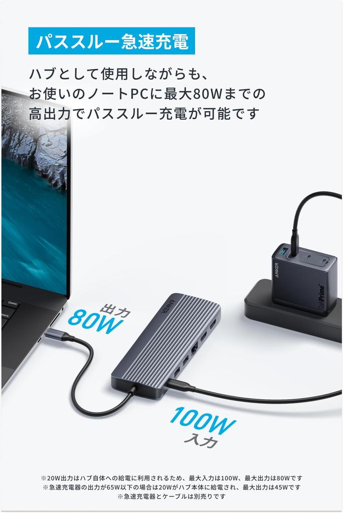 Anker Hub Triple HDMI 1080p VGA 100 Вт USB PD совместимый 5 Гбит/с высокоскоростная передача данных MacBook USB-C (14-в-1, Дисплей) 4K(60Гц) USB-C USB-A Pro/Air