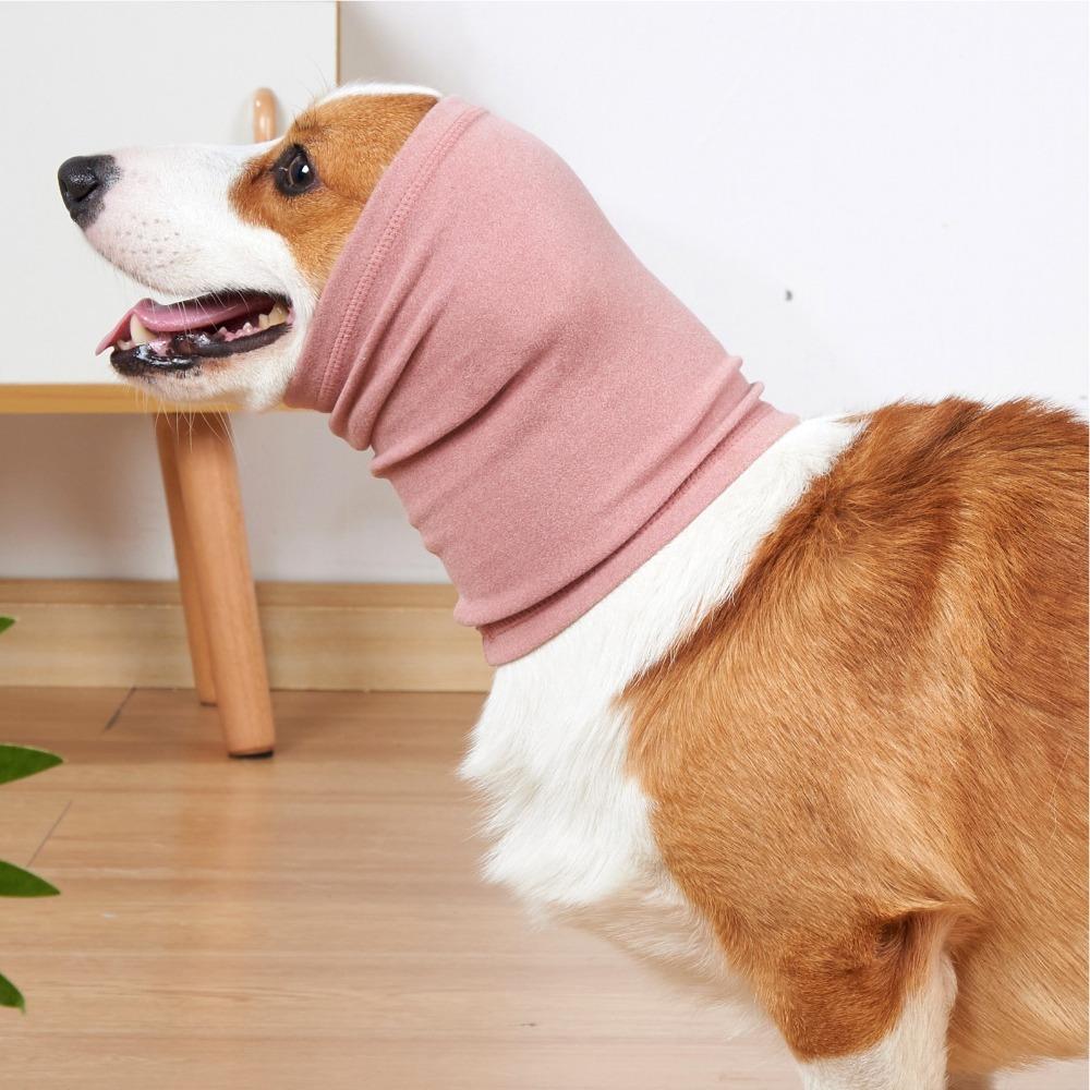 Faux Animal Fur Pet Calming Snood Elastic Plush Pet Warm Scarf Dog Ear Cover Winter Warm Keeping