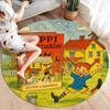 Pippi Longstocking Round Area Rug,Carpet Rug for Living Room Bedroom Sofa Playroom Decor,Non-slip Floor Mat