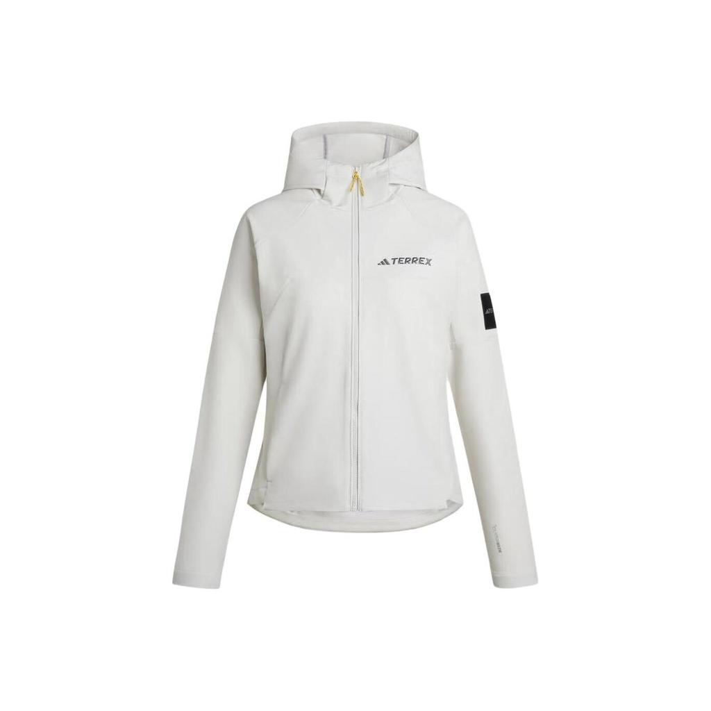 adidas Женская куртка с капюшоном из мягкой оболочки X National Geographic, с логотипом NG W CW, для активного отдыха, с длинным рукавом, верхняя одежда KE6437