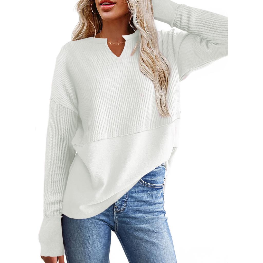 GMXIA Осенне-зимняя женская повседневная рубашка однотонная с длинным рукавом сращивание однотонная свободная толстовка с капюшоном для женщин