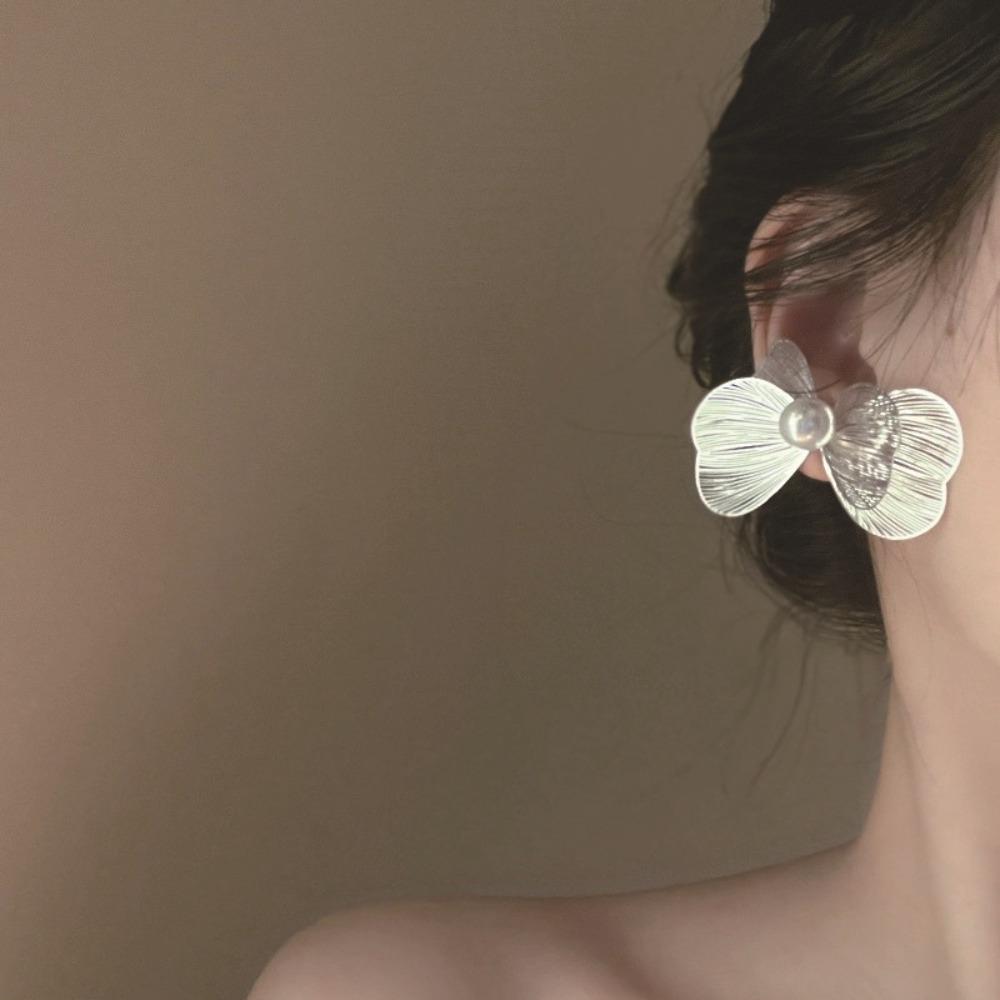 Romantic Elegant Hollow Flower Earrings Big Silver Exaggerated Flower Earrings Jewelry Gifts