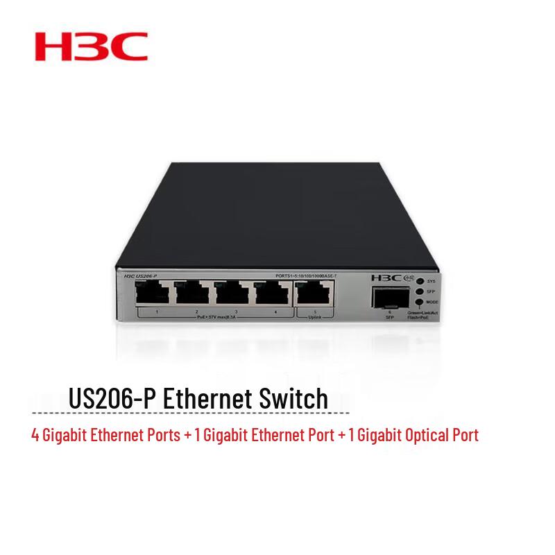 H3C US206-P 6-Port Gigabit Managed PoE Access Switch