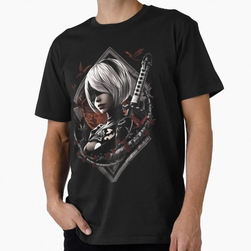 Nier Automata 2b Cyberpunk Anime Unisex Tee Gamer Gift Video Game Shirt 0704 Streetwear Clothing Sexy Waifu Graphic Tee S6xl