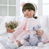 BZDOLL 60 см силиконовая кукла Bebe Reborn для маленьких девочек 24 дюйма реалистичная розовая игрушка принцессы с плюшевым мишкой прекрасный подарок на день рождения