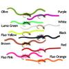 10PCS Mix Color #10 Brass Bead Head Sanjuan Worms Pink Olive Green with Flasher Body for Trout Fishing Squirmy Worms