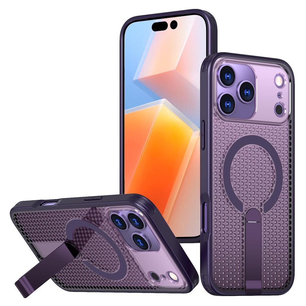 Магнитный чехол-подставка для iPhone 17 Pro Max с сотовой структурой для теплоотвода и защитой от падений, Совместим с Apple 16.