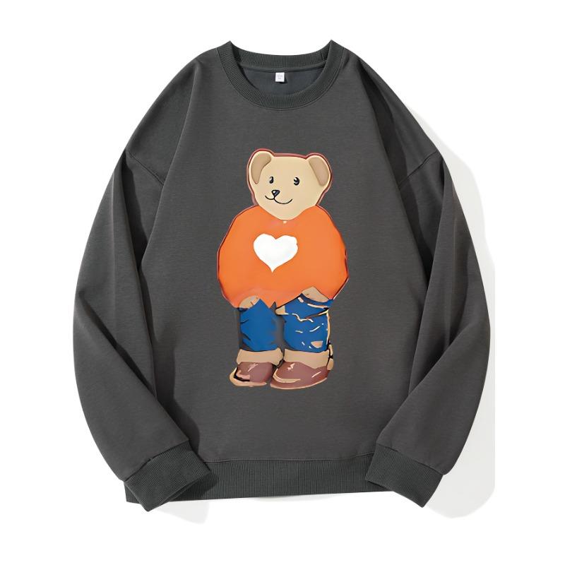 Модный топ с принтом Love Bear, повседневная спортивная одежда на осень и зиму, хлопковая толстовка