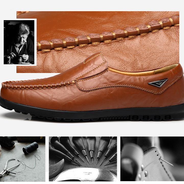 Мужская повседневная обувь из натуральной кожи, элитный бренд 2023, мужские лоферы, мокасины, дышащие черные туфли без шнуровки, большие размеры 37-47