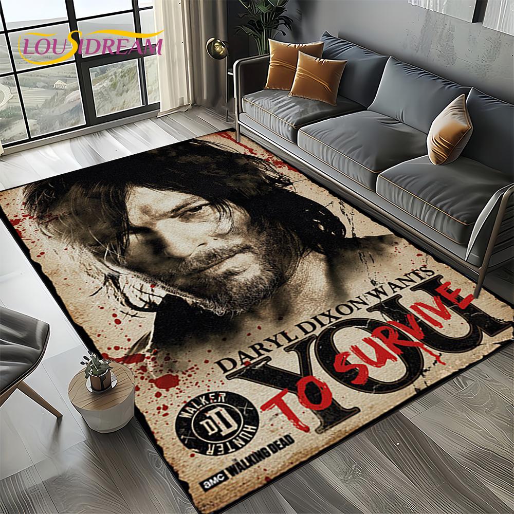 TWD Ходячие мертвецы Рик Дэрил Хоррор ТВ Ковер Коврик для Гостиной Спальни Дома Украшение Дивана, Детский Коврик Нескользящий Напольный Коврик