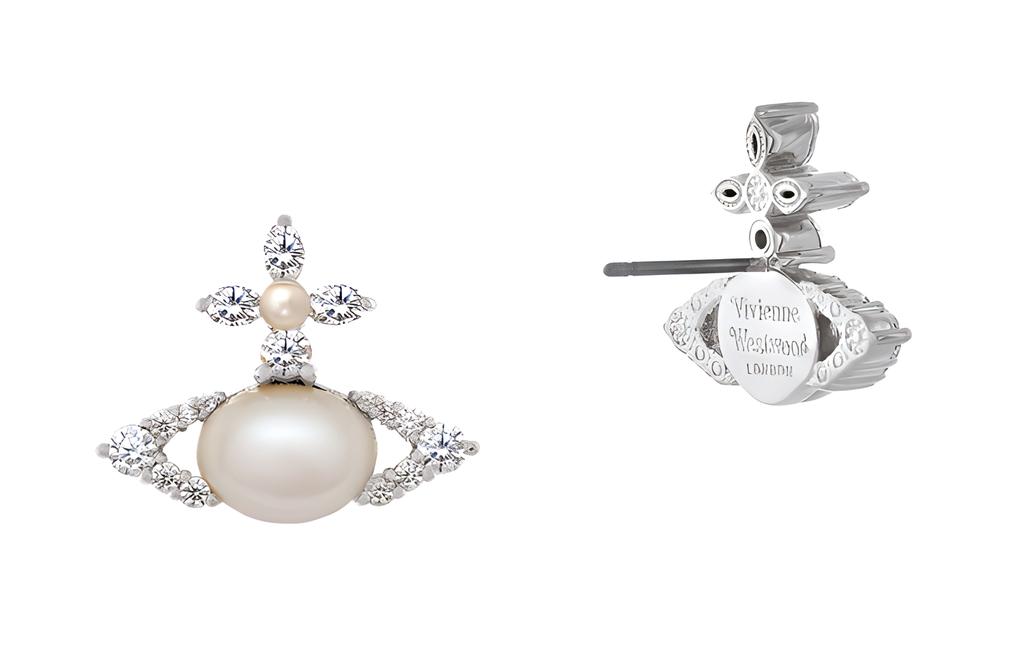VIVIENNE WESTWOOD Латунные Серьги Женские Белые 8050889642404