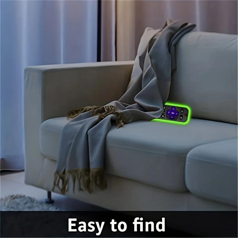 2 шт. Светящийся в темноте силиконовый универсальный чехол для пульта дистанционного управления, чехол для пульта дистанционного управления со шнурком, совместимый с пультом дистанционного управления TCL Hisense Roku TV