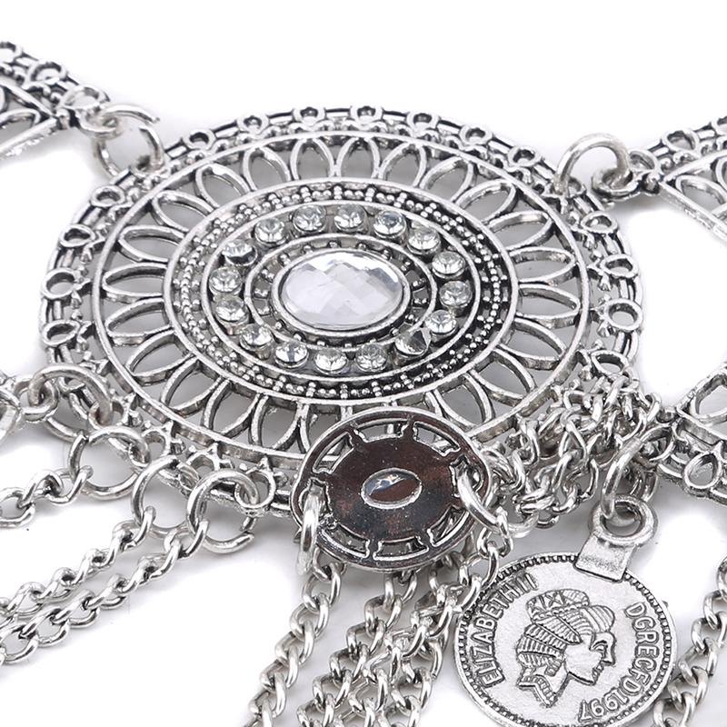 Belly Piercing Dance Belt Waist Sexy Metal Flower Crystal Coin Tassel Body Chain Jewelry