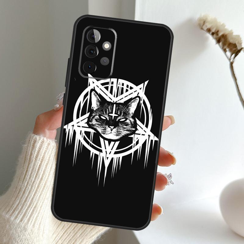 Moon Tarot Witch Cat Case For Samsung Galaxy A55 A15 A35 A56 A06 A16 A26 A36 A32 A52 A13 A33 A53 A14 A34 A54 A17