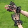 1Pair Women Short Lace Hand Sleeves Retro Hollow Arm Sleeves Ruffled Floral Wrist Cuff Ladies Elegant Lolita Gloves
