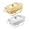 Square Chafing Dish Buffet Container Sturdy for Family Dinners 9.2x13x5inch