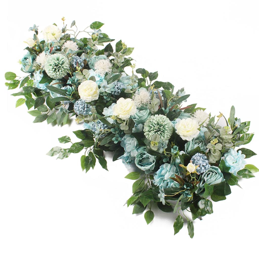 100cm Wedding Arch Flowers, Artificial Flowers Arrangement Swag, Silk Fake Peonies Rose Floral Row for Wedding Backdrop Decor DIY Party Ceremony