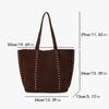 Elegant Retro Microfiber Shoulder Bags Solid Color Large Capacity Sequined Handbags Durable Tote Bag for Women
